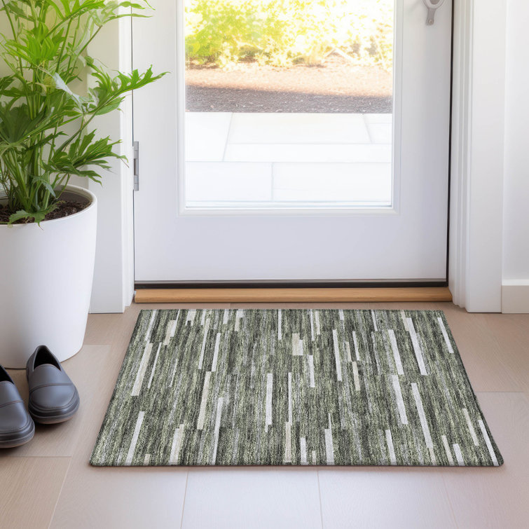 Premium Machine Washable Prisco Olive Rug