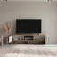 Meuble télé 65 po avec 4 tablettes ouvertes, 2 portes, console multimédia moderne pour le rangement de divertissement dans le salon