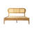 Caneva Queen Size Scandinavian Solid Wood Platform Bed Frame, CAB-41-Q, with Rattan Headboard, Honey Oak, No Box Spring Needed-1772627235-1772627233