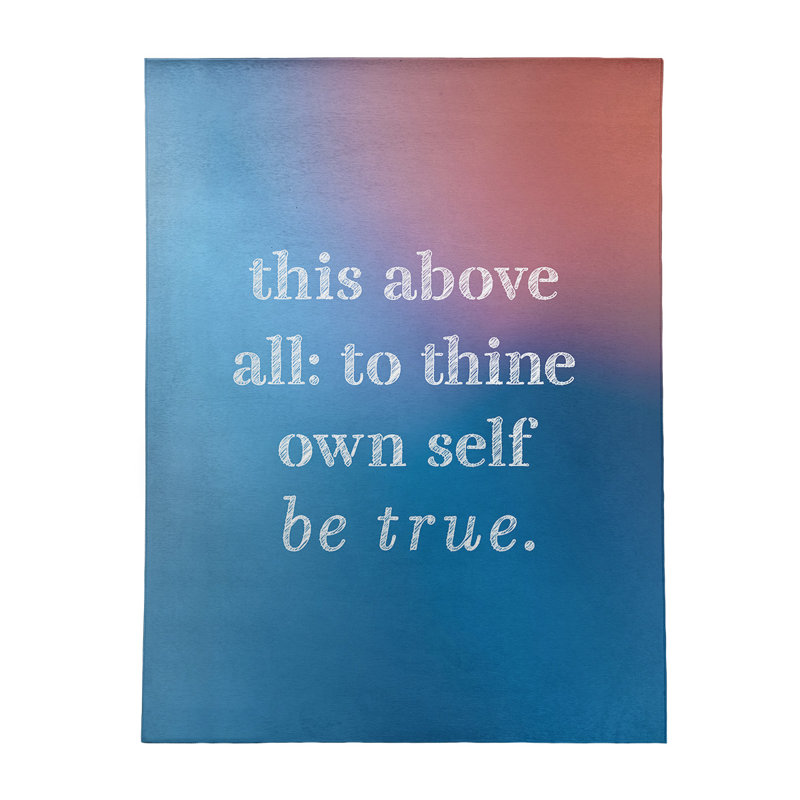 Tapis de poly-chenille en polyester à citations multicolores shakespeare, Rectangle 5 pi x 7 pi