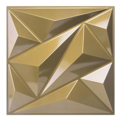 Paquet de 33 panneaux muraux 3D en losange pour la décoration murale intérieure - Carreaux muraux texturés (doré)