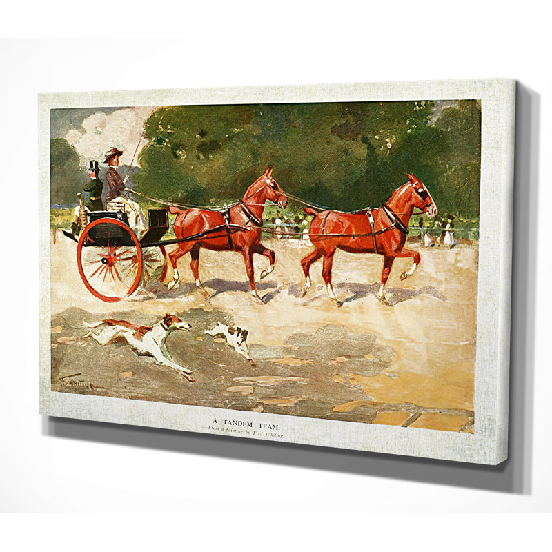 « cheval drawed coach alamy », impression, H 18 po x l 27 po x P 1,5 po, Pas de tapis, Toile tendue
