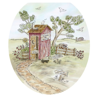 Décalcomanie de siège de toilette Thèmes Outhouse - Taches de toilette rustiques