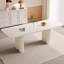 Ensemble de table de salle à manger 78,97 "moderne blanc crème rectangulaire avec 8 chaises pour la cuisine, le bar et le salon-539630170-539630172