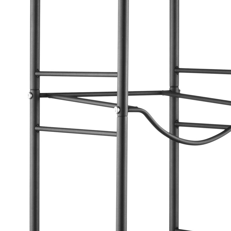 Porte-bouteille d'eau noir simple à 5 niveaux, construction robuste et antirouille, assemblage coupé, protection des pieds, cruche, installation facile avec instructions, garde-corps élevés