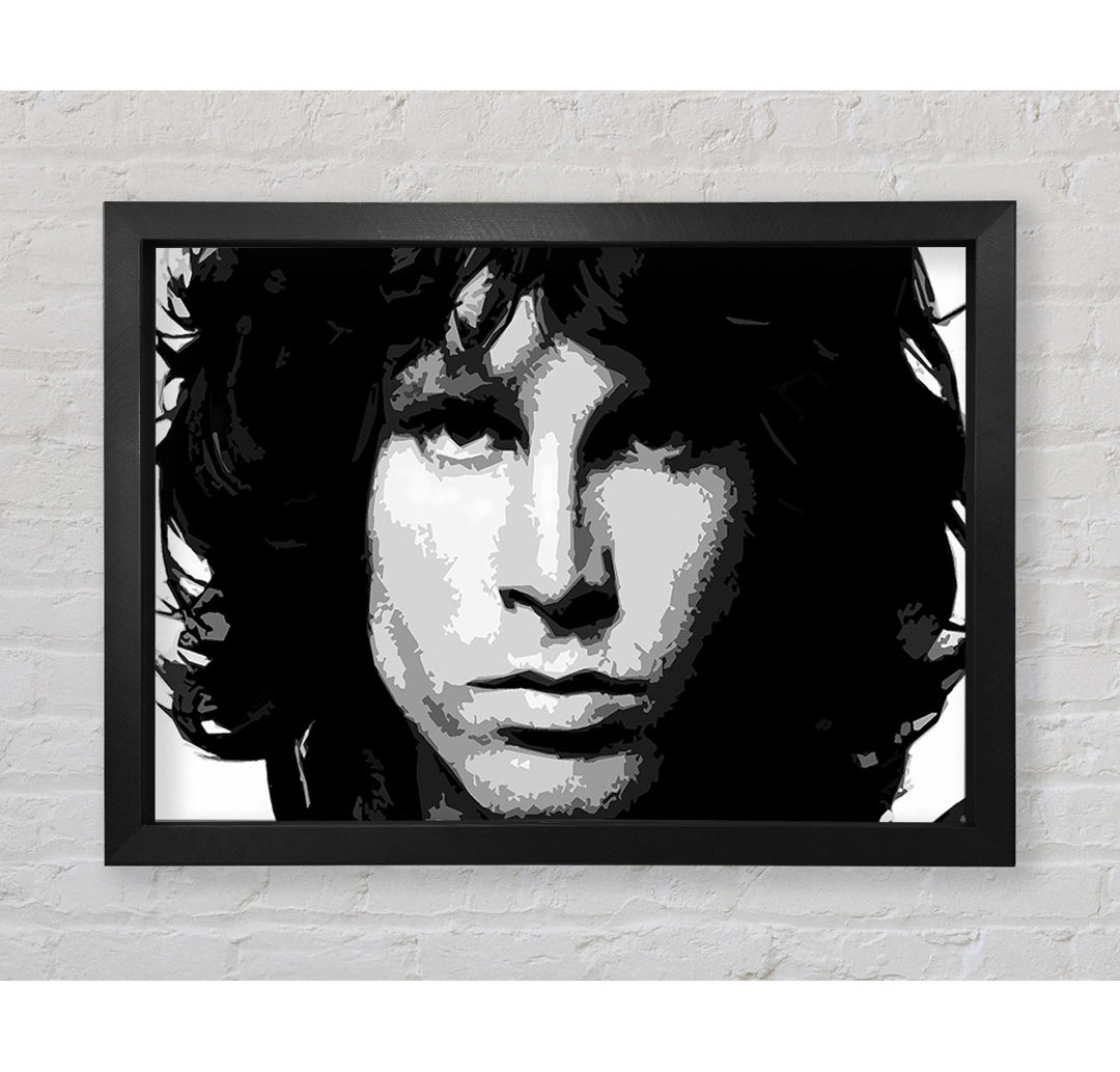 Jim Morrison Face B N W - Einzelne Bilderrahmen Kunstdrucke