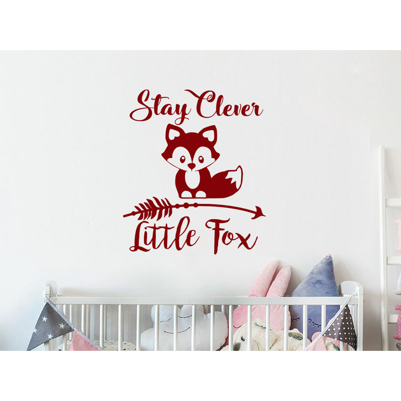 Décalcomanie murale chambre d’enfant reste intelligente little fox, Mauve rouge