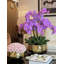 Roberi Gold Bowl With Light Purple Orchids-699514867