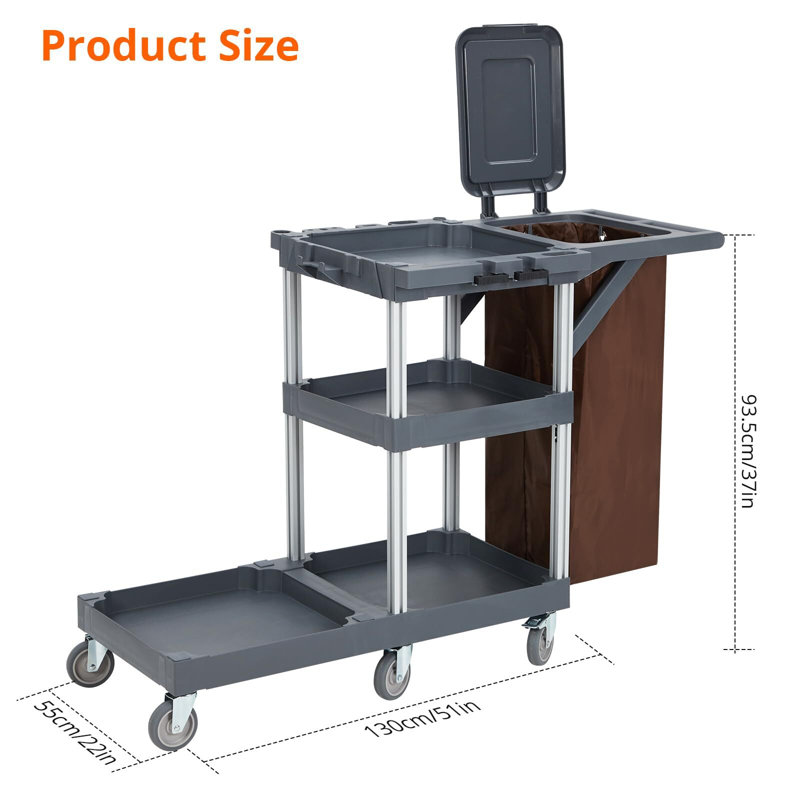 Chariot de nettoyage commercial sur roulettes
