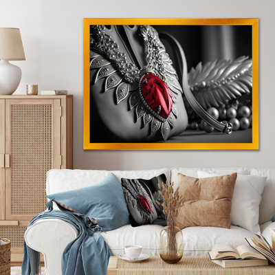 Nessy Vintage Glam Accessoires en rouge et noir II - reproduction sur toile