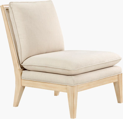 Hideyuki Traditional Accent Chair, Hideyuki Beige Tweed, Beige