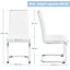 Faux Leather Dining Chairs with Chrome Legs Upholstered Modern Design-1634756783