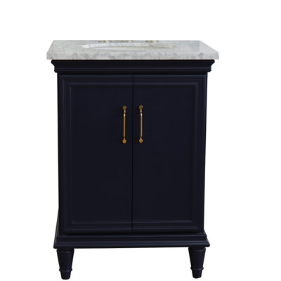 Huntingdon 25'' Single Bathroom Vanity with Carrara Marble Top