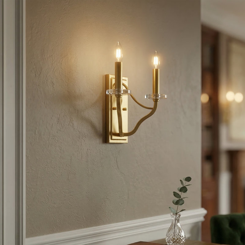 Applique murale bougie en acier 2 lumières Gamages