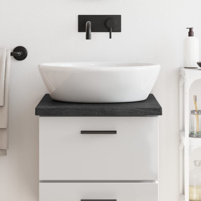 Braunstone 50 Solid Wood Material 1 Single Bathroom Vanity Top No, Dark Brown
