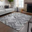 Tapis intérieur / extérieur en polyester abstrait tissé à la machine en gris-1880481212