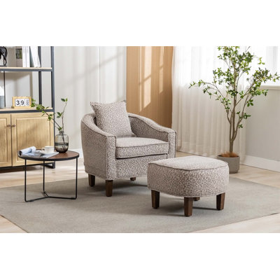Confortable fauteuil d'appoint Mid-Century moderne avec repose-pieds pour la détente
