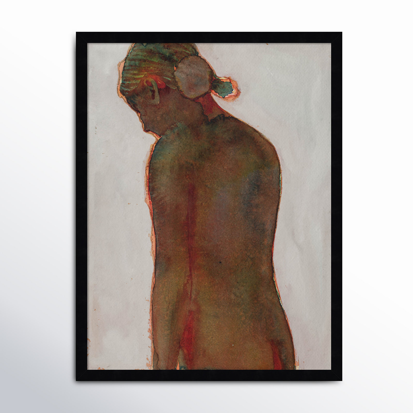 Figure Print by Dean Graham, Black Framed, 25" H x 19" W