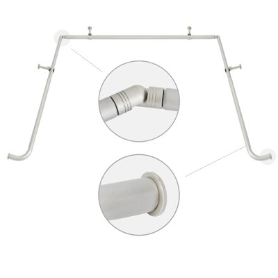 Hrishaan Adjustable Bay Window Single Curtain Rod