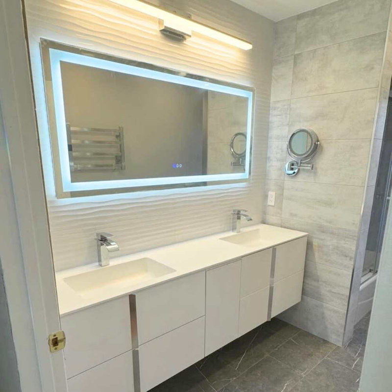Brisbane 12" x 40" Ceramic Wall Tile, Blanco Duna