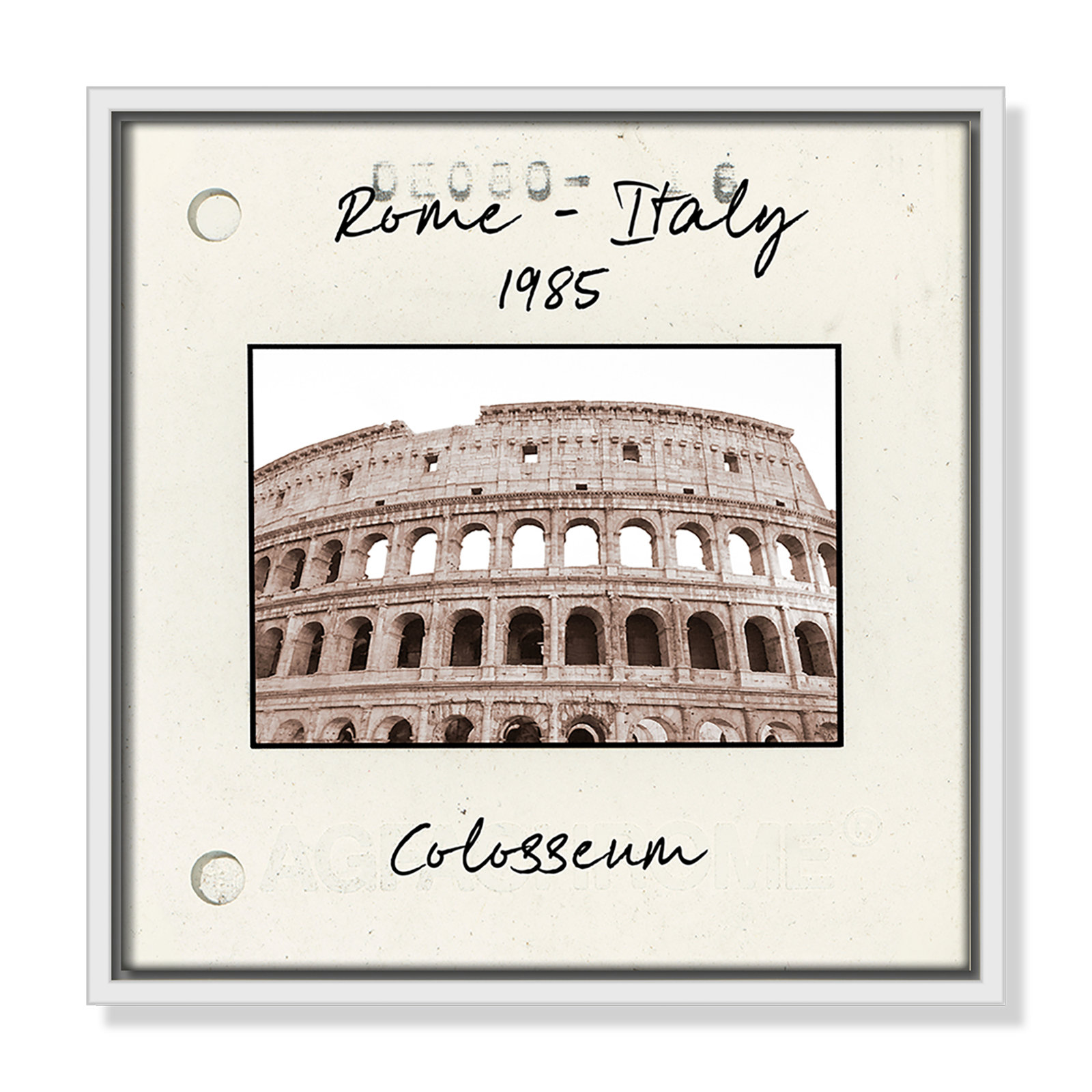 Rome, Italy - Colosseum Print by Natalie Carpentieri, 13.5" H x 13.5" W x 2" D, White Floater Framed Canvas