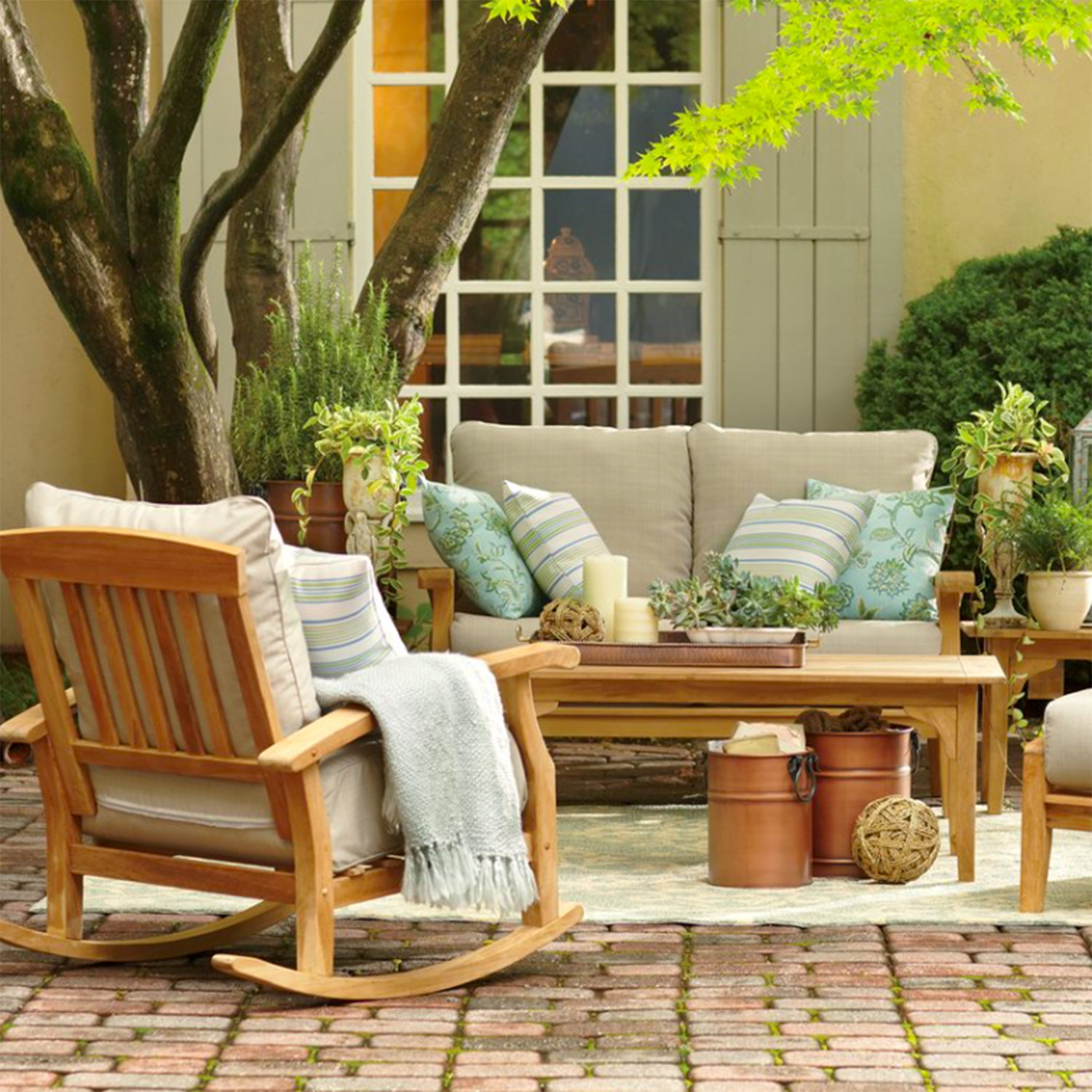 Summerton 48'' Teak Outdoor Coffee Table, Natural