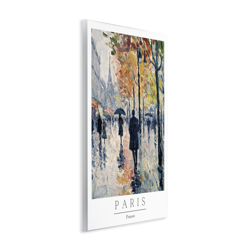 «Autumnal Paris Street Scene», plaque murale par Petal Prints Design, H 19 po x l 13 po
