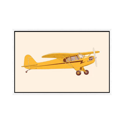Little Yellow Plane by Florent Bodart - Painting on Canvas