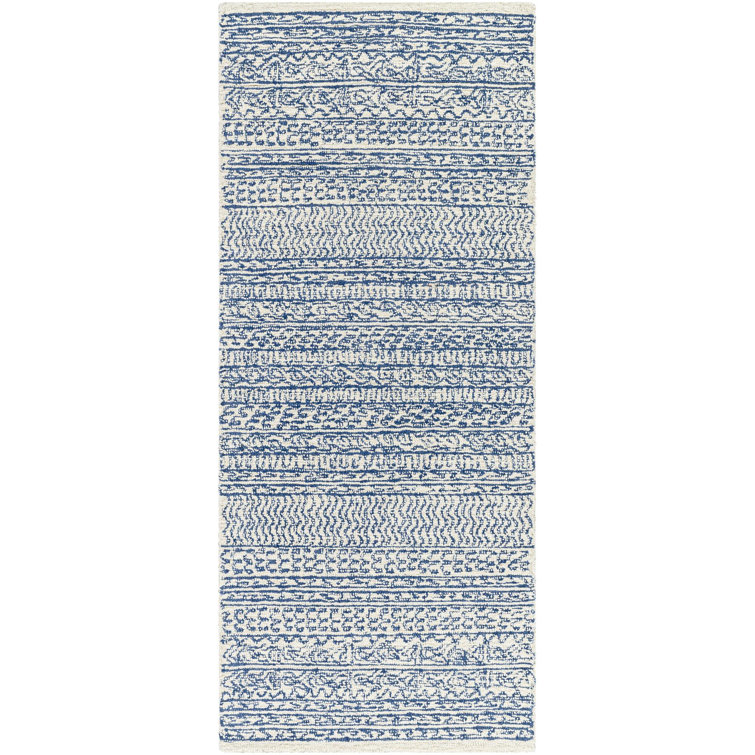 Abdera Hand-Tufted Wool Dark Blue/Ivory Rug