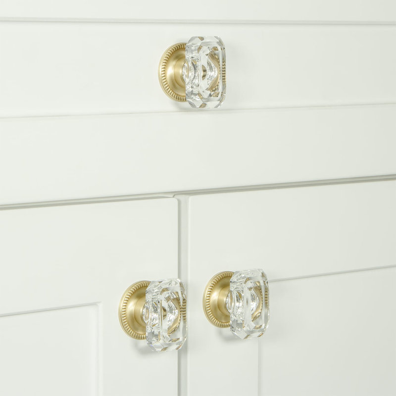 Baguette Rectangular Knob, Satin Brass