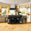 48" Kitchen Island with 2 Bar Stools, Power Outlet, Drop Leaf, Wheels & Storage - Farmhouse Modern Black-1133839785