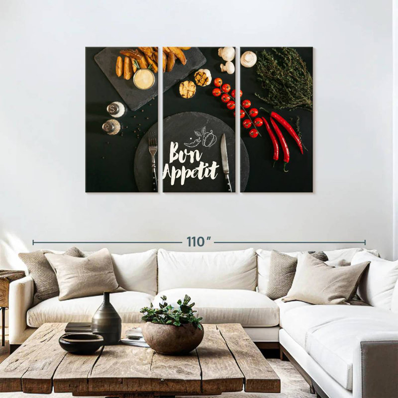 Tergel Black Bon Appetit, 48" H x 74" W