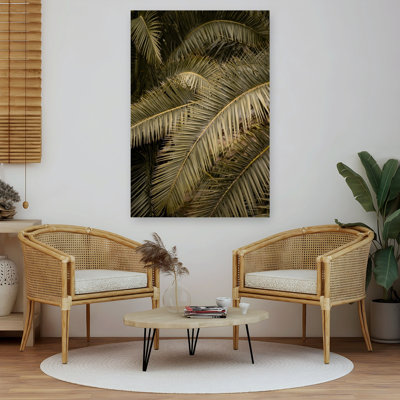 «Lush Tropical Palm Fronds Organic Vibrant Abstract Palm Nature Summer», reproduction d'art murale