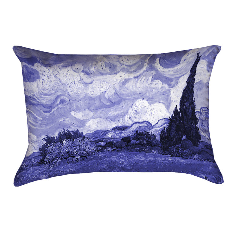 Vincent Van Gogh Pillow Cover, Blue, 14" H x 20" W, Polyester/Polyfill