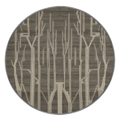 Machine Washable Art Deco Gray Area Rug