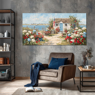 Patriotic Wall Art, American Flag Wall Decor, Americana Canvas Art for Living Room, 4th of July Wall Art, Military Patriotic Pictures Ready to Hang 30" × 60"