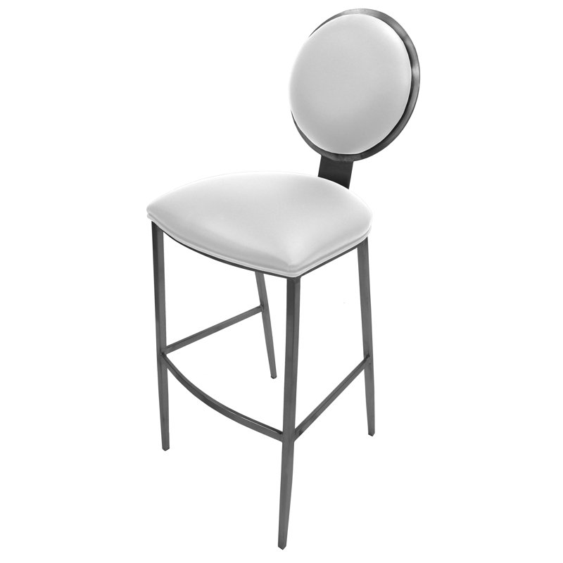 Ireoluwa Upholstered Counter Stool with Metal Frame, White, Extra Tall (35” Seat Height)