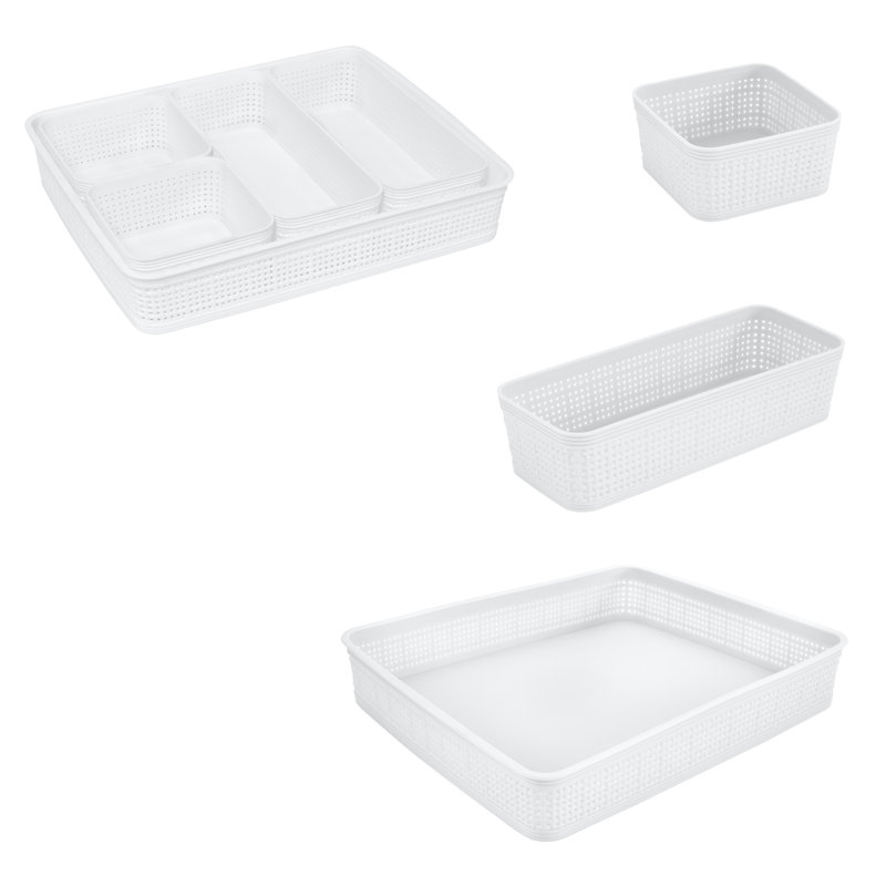 Simplify Plastic Basket, White