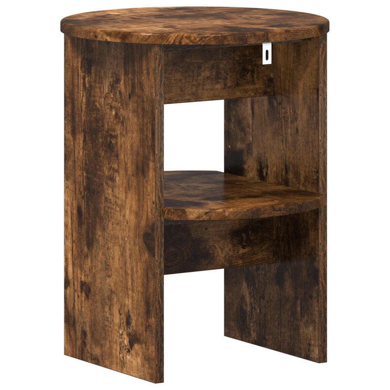 Round Side Table, Smoked Oak, 1