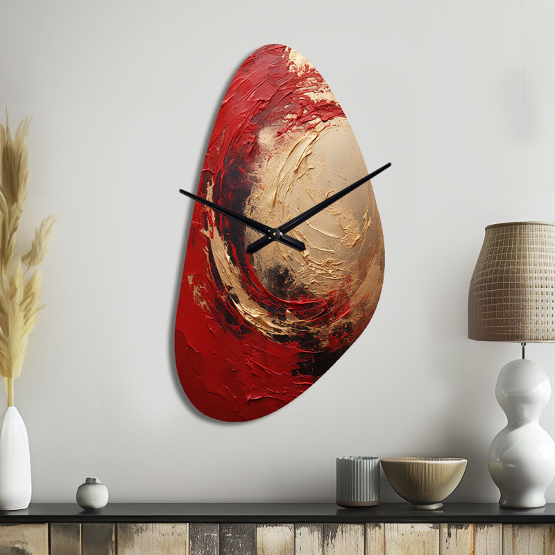 Hixson - Fall Shape Large Gold Wall Clock - Unique Shape, Medium