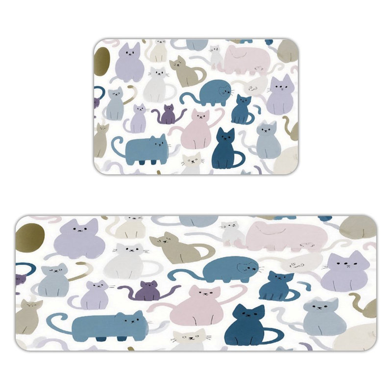 Ensemble de 2 tapis de cuisine pastel