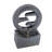 26.77"H Gray Circular Polyresin Outdoor Water Fountain With LED Light, Freestanding Modern Cascading Water Feature For Patio Garden Backyard Decor