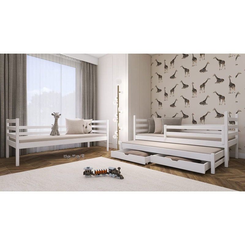 Single (3') Platform Bed Frame with Trundle Included, Cashmere
