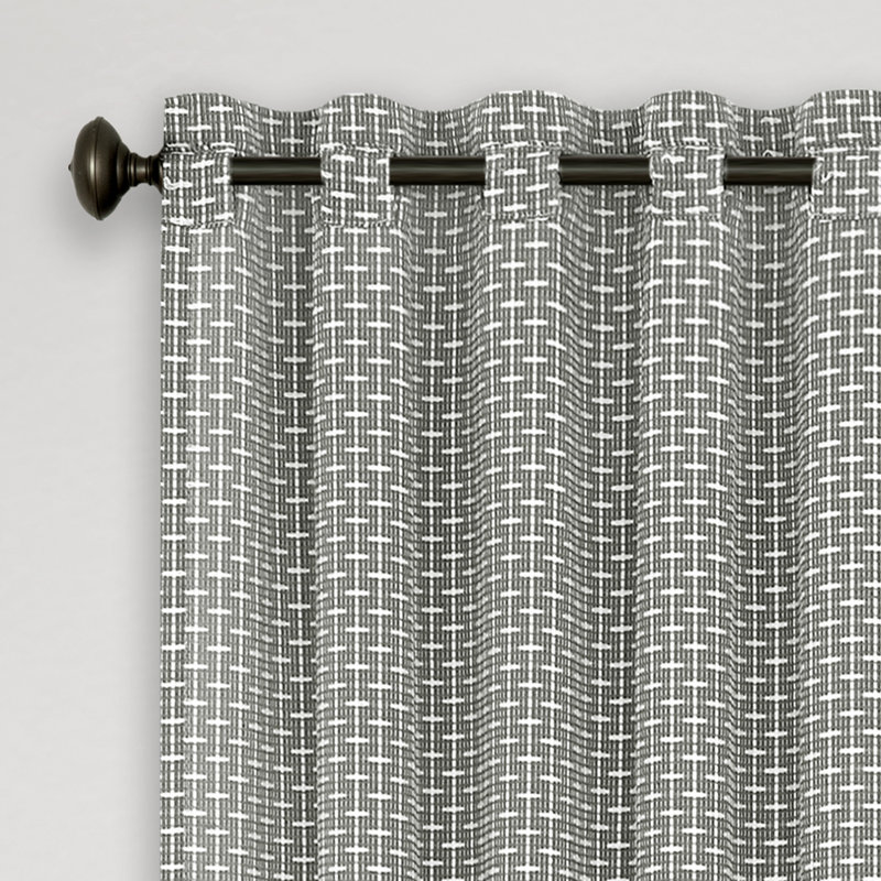 Bonamy Abstract Line Design Valance Curtains, Small Curtain for Windows Decor, 58 x 13 inches, Gray