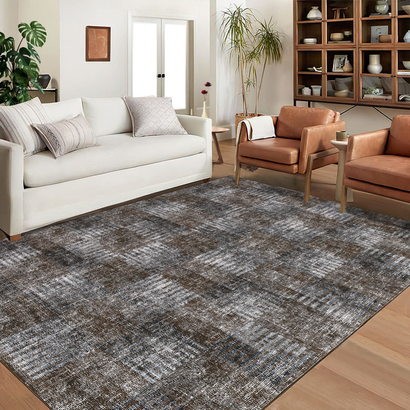 Modern Abstract Area Rugs for Living Room, Anti-Slip Carpet for Living Room, Bedroom, Rectangle 8' x 10'