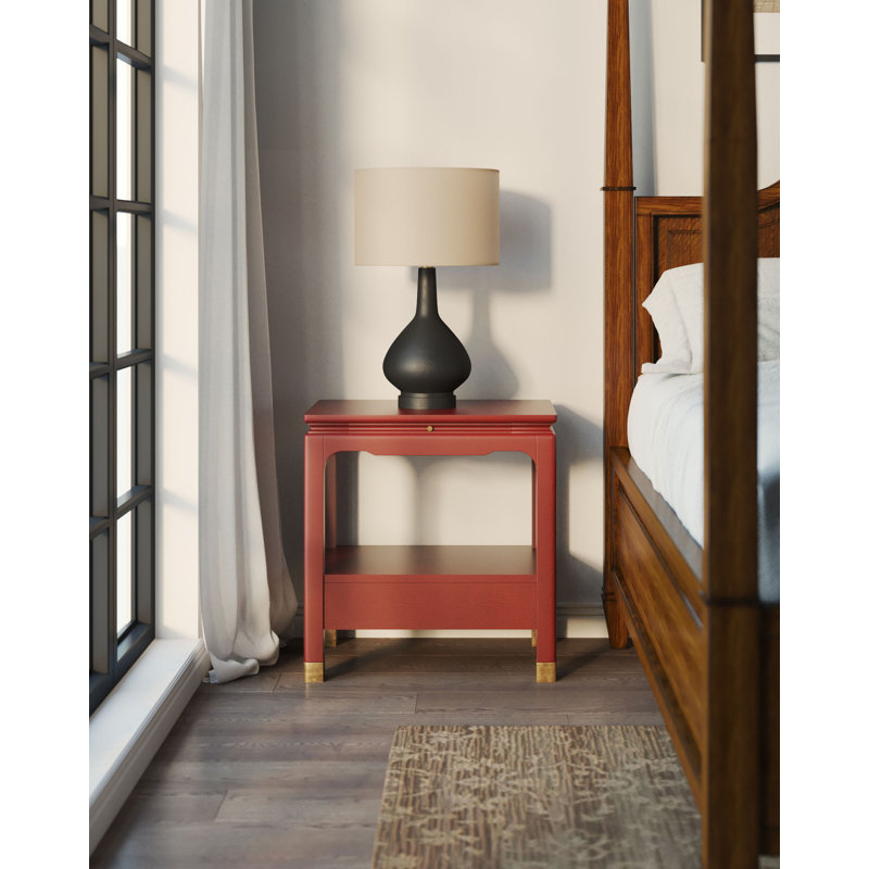 Eave Bedside Table - Ink, Red