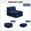 Canapé modulaire contemporain 106 po - 5 pièces canapé surdimensionné en chenille bleu marine avec repose-pieds en chenille-1383378684-1383378686
