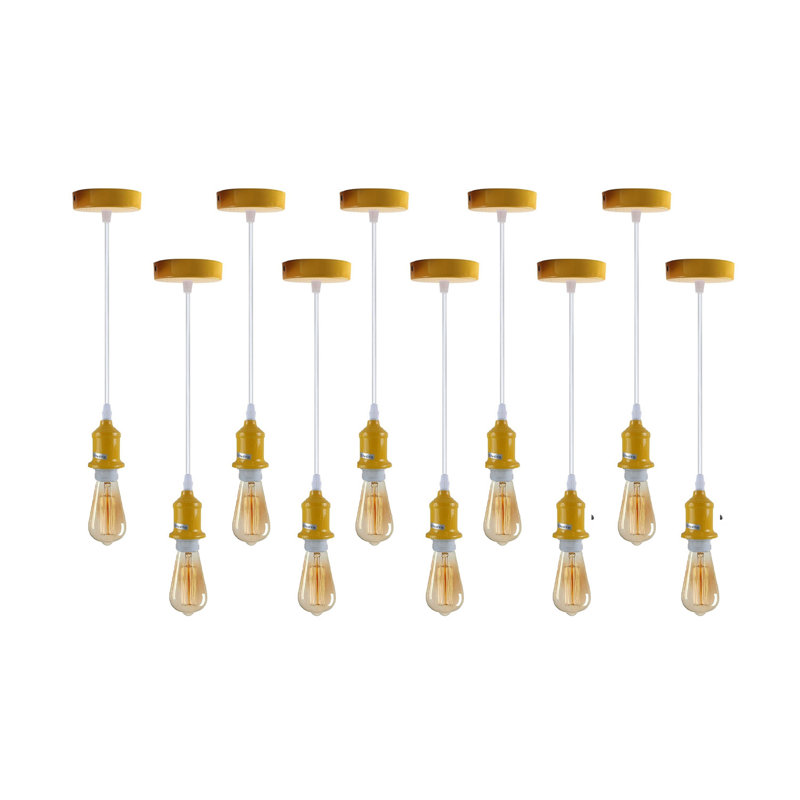 Abdulameer  10x Industrial Lampshade Addable  E27 Pendant Light Holder Set – Williston Forge Adjustable Ceiling Fittings with 95cm Cable for Home or Commercial Use