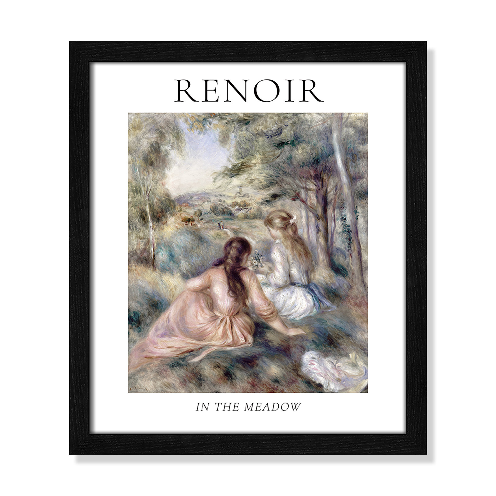 Old Masters Collection "In the Meadow" Print, No, Black Single Picture Frame, 15" H x 13" W x 0.75" D
