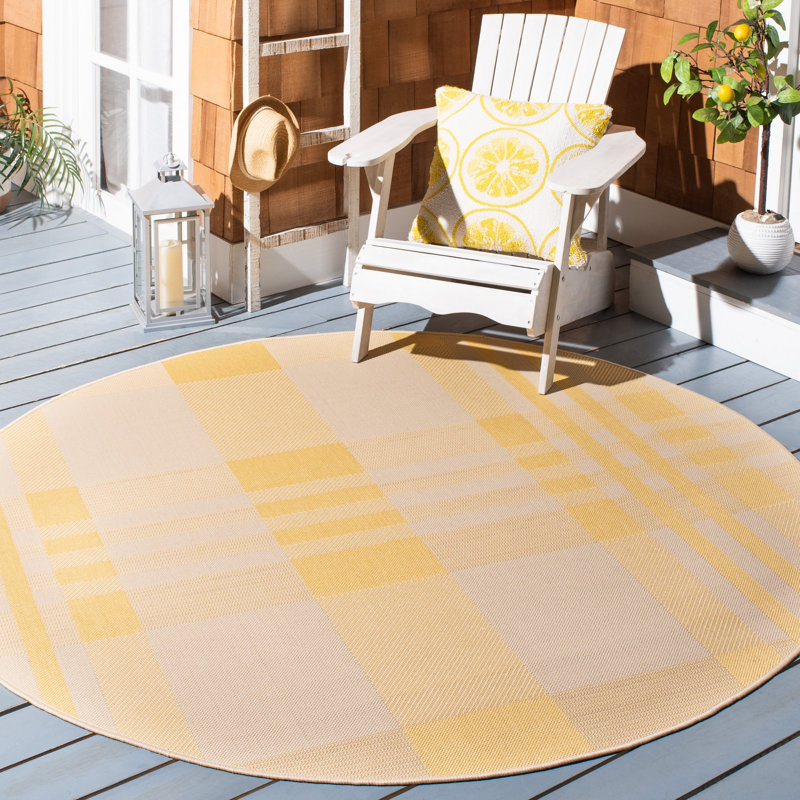 Alitta Performance Abstract Indoor/Outdoor Area Rug, Round 6'7"
